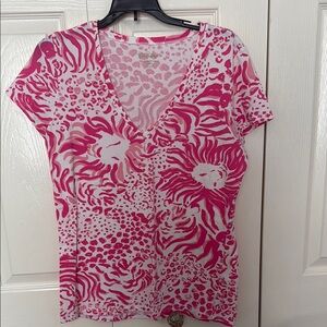 Lilly Pulitzer Pink Fitted Short Sleeve T-Shirt